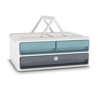 MoovUp 9-121S CEP Secure 2 cajones pequeños + 1 cajón grande verde agua/gris dorado