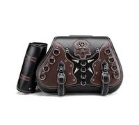 MOOWI Alforjas Moto para AJS Regal Raptor Eco Custom 125/Regal Raptor EOS 350/SPT 350, Bolsa Impermeable Cuero Moto Bolsas Laterales para Motocicleta Vintage Bolsas Laterales con Soporte para Tazas