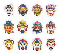 Moowi Pintura de Diamante Pegatinas Kits para Niños y Adultos, 12 Piezas, 5D Mosaicos Diamante Pegatina, Kit de Manualidades para Principiantes, No Foldable