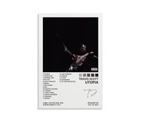 MOOWI Travis Poster Scott Utopia - Póster de tapa del álbum para decoración de dormitorio, arte en lienzo, decoración de pared, 40 x 60 cm