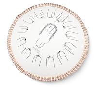 MOOZICA Tam-tam de Lenguas de Acero de 15 Pulgadas - 15 notas en Do mayor, 440Hz, diseño de armónicos de octava - Instrumento de percusión profesional con funda de transporte (Blanco)