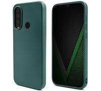 Moozy Lifestyle. Funda para Huawei P30 Lite, Verde Oscuro - Cover Carcasa de Silicona Líquida con Acabado Mate y Forro de Microfibra Suave