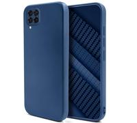 Moozy Lifestyle. Funda para Huawei P40 Lite, Azul Marino - Cover Carcasa de Silicona Líquida con Acabado Mate y Forro de Microfibra Suave