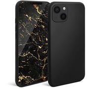Moozy Minimalist Series Funda Silicona para iPhone 13, Negra con Acabado Mate, Cover Carcasa de TPU Suave y Fina Cubierta del Teléfono Móvil