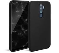 Moozy Minimalist Series Funda Silicona para OPPO A9 2020, Negra con Acabado Mate, Cover Carcasa de TPU Suave y Fina