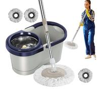 Mop and Bucket Set | Household Cleaning Automatic Mop | Labour-Saving Cleaning Ḿop with Wringer For Living Room, Kitchen, Balcony, Study Room