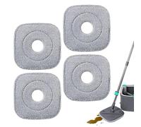 Mop Head Refills, Microfiber Cleaning Pads, Square Scrub Brush, Wet Dry Use, Deep Cleaning Power, Set of 4 Pieces, Ideal for Hardwood Floors Kitchen Bathroom Room Care