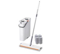 Mop with Bucket Set - Wet and Dry Household Cleaner Tool | Comprehensive Flat Mop and Bucket System with 4 Microfibre Pads | for Hardwood Floor Tile Kitchen Bathroom Living Room Window