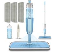 Mopa con Pulverizador, Fregona Mopas de Limpieza Suelos con 3 Almohadillas | Fregona para Uso en Seco y Húmedo, Cabezal Giratorio 360°, Spray Mop Ligera Microfibra Mopa con Depósito de Agua Recargable