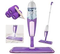 Mopa con Pulverizador, SEVENMAX Fregona Mopas de Limpieza Suelos con 550ml Botella Recargable y 3 Almohadillas de Repuesto para Trapeador Mopa para Azulejos, Hogar, Cocina, Madera Dura, Cerámica