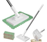 Mopa con sistema de sujeción a presión, mopa de suelo con 6 paños de microfibra, 2026, sin lavar las manos, cambio de 1 botón, paño de sujeción automático, fregona para el hogar, la oficina