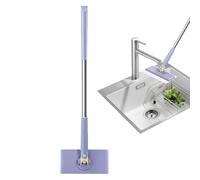 Mopa de baño, fregona portátil con metabolismo automático, juego de fregona de madera dura, mopa seca y húmeda para madera, madera dura, laminado, azulejos