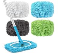 Mopa De Microfibra Compatible Con Swiffer Sweeper, 4 Piezas,Fregona Paños Reutilizables Mopa,Mop Fregona Recambio Húmedo Y Seco,Para Limpiar Suelos Duros/De Madera