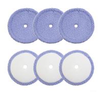 Mopa de piso de repuesto para almohadillas para fregonas de aspiradora Everybot Edge RS500 RS700 hechas con 86.7% poliéster y 13.3% tela de nailon de doble capa (6 piezas)