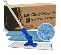 Mopa de Vinilo de Lujo de 18 Pulgadas, Limpieza Profunda sin dañar, Recomendada por los Fabricantes LVP, Resistente, Ligera, Almohadillas de Microfibra Reutilizables