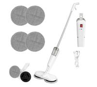 Mopa eléctrica inalámbrica de 7,4 V, 2000 mAh, batería de litio de 200 ml, tanque de agua de 1 hora de funcionamiento, mopa seca y húmeda, color blanco
