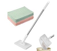 Mopa Fregona con 10 Almohadillas Reutilizables, Mopas de Limpieza Suelos , Mopa Plana para Limpiar Suelos, Ventanas, Paredes, Techos y Muebles