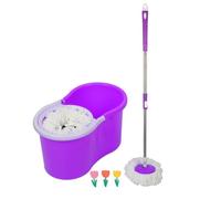 Mopa Microfibra y Cubo Escurridor Fregona Plano Giratorio y Cubo Autoescurrido Pequeño y Liviano con Manos Libres Trapeador de Limpieza de Suelos