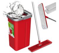 Juego de Fregona Mopa Plana MaxiClean con Cubo de Limpieza 2 en 1de 5,7 l Limpia