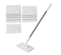 Mopa reutilizable con almohadilla - Mini trapeador plano con 10 almohadillas lavables, agarre y fácil liberación, para limpieza de esquinas de suelo de baño y pared del hogar