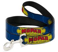 Mopar - Correa para mascotas, correa para perro, utiliza piezas y accesorios Mopar diseñados por Chrysler, azul, 4 pies de largo y 1.5 pulgadas de ancho