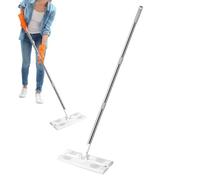 Mopas para limpieza de suelos, trapeador industrial ancho con cabezal giratorio de 360°, limpiador desmontable para eliminar el polvo, almohadillas reutilizables de microfibra y algodón, mango de
