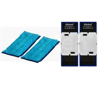 iRobot - Piezas auténticas - Paños húmedos para Braava Serie 200 (2X) - Azul - Reutilizables.
