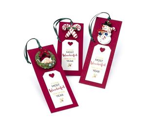 Mopec 5x13x1,5cm NZA1 Pack de 12 imanes Pit & Pita Navidad con Punto de Libro, Multicolor