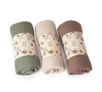 Mopec A274 Pack de 3 Pashminas en Color Verde, Beige y marrón 180x90cm, Extra Grande Unisex Adulto