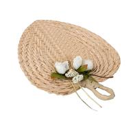Mopec AA571 Abanico paipay con Porta Notas Floral, Hoja de Palma, marrón, 2 x 29 x 30 cm