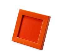 Mopec Caja Cuadrada Tipo Marco de Charol Color Naranja, Pack de 25 Unidades, Cartulina gráfica plastificada en 1 Cara, 1.50x10.00x10.00 cm