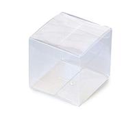 Mopec E379 - Caja con Forma de Cubo Transparente, Pack de 25 Unidades