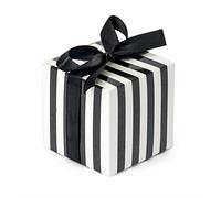 Mopec E9 Pack de 25 Cajas Blancas con Rayas Cinta Negra 5, 5x5,5cm, Black