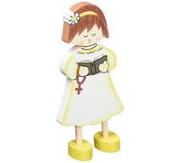 Mopec Figura de Comunión en Madera de niña Cantando, Pack de 12 Unidades, Amarillo, 2.50x5.50x12.00 cm
