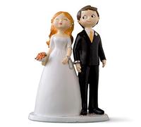 Mopec Figura de Pastel Pareja de Novios esposados, Blanco Roto