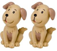 Mopec Figura Pastel de Novios con Mascota Perro, Poliresina, Marrón, 4x4x7 cm, 1 Unidad (Paquete de 2)