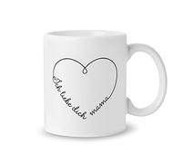 Mopec G471.8 Taza Cerámica "Ich Habe Dich Lieb" Corazón, Blanco