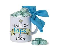Mopec GB300.3.2 Taza cerámica Pel millor papà con 6 Bombones, Porcelana