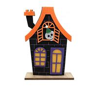 Mopec HA509 Casa de Fieltro Halloween con Base Madera, 12x18cm, Negro
