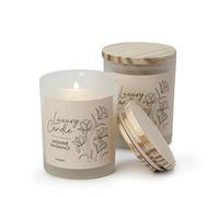 Mopec HI2 pack de 4 velas con aroma jazmín en frasco cristal Ø5,5x8cm y tapa madera