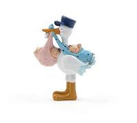 Mopec Imán Cigueña Amorosa con Gemelos Pit&Pita, Pack de 12 Unidades, Poliresina, Blanco, 1.00x5.50x8.00 cm