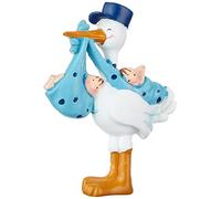 Mopec Imán Cigueña Amorosa con niños Gemelos Pit, Pack de 12 Unidades, Poliresina, Blanco, 1.00x5.50x8.00 cm