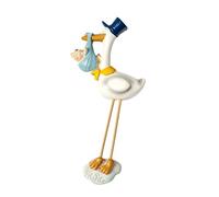 Mopec Imán de cigüeña con gorrito Azul y bebé Pit, Pack de 12 Unidades, Poliresina, Blanco, 1.00x5.00x12.00 cm