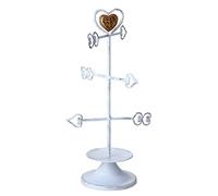 Mopec Joyero Flechas Corazón con Caja, Metal, Blanco, 10x15.5x31 cm