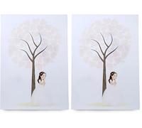 Mopec Lámina para Firmas Niña Comunión Vestido Largo y Diadema, Cartulina, Blanco, 0.02x42x29.5 cm (Paquete de 2)