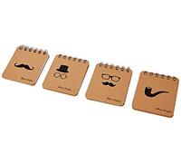 Mopec Libreta espiral Men Style 4modelos 8,5x10cm. Pack de 4, Kraft, Talla única, 4