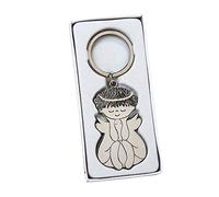 Mopec M765 Llavero metálico Ángel Sentado con Caja Regalo Blanca, Multicolor, Normal