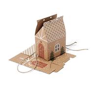 Mopec, min.25 Caja casita de Jengibre navideña 7x10,5x5cm Pack de 25, Madera, Talla única