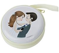 Mopec Monedero metálico con cremallera Pop&Fun música Ø7cm.Pack de 4, Marfil, Talla única, 4