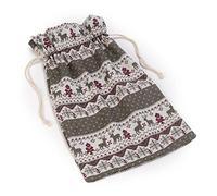 Mopec NA59 Pack de 10 Bolsas de Tela con cenefas navideñas, Brown, 12x23,5x5cm